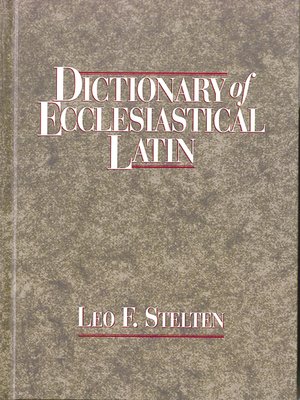 cover image of Dictionary of Ecclesiastical Latin